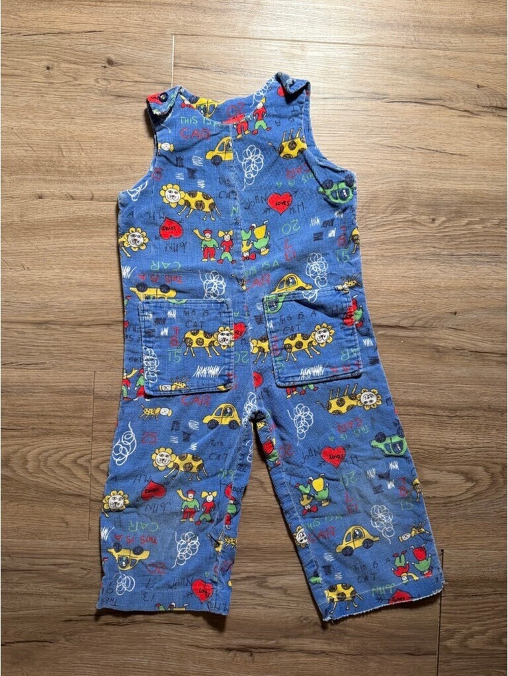 Vintage 1980s blue pinwale corduroy overalls/jumpsuit